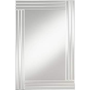 Possini Euro Design Sofija Rectangular Vanity Wall Mirror Modern Mirrored Glass Layered Frame 23 1/2" Wide for Bathroom Bedroom Living Room Entryway