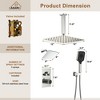 CASAINC 5-Spray Dual Shower Heads Ceiling Mount Fixed and Handheld Shower Head 2.5 GPM in Chrome Patterns 12 in. Thermostatic - 3 of 4