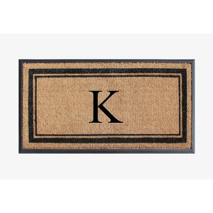 A1HC Natural Rubber Coir Outdoor Doormat 24x48 Monogrammed Anti-Shed Treated Durable Front Door Mat - 1 of 4