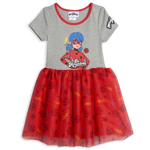 Hello Kitty Big Girls Short Sleeve Dress Grey 10-12 : Target