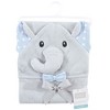 Hudson Baby Infant Boy Cotton Rich Animal Hooded Towel, White Dots Gray Elephant, One Size - 2 of 2