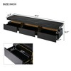68.8"W TV Stand with High Gloss Faux Marble Top for TVs Up to 78'' with Golden Panel Design and 3 Drawers, 4Q-ModernLuxe - 3 of 4