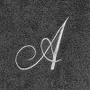 Avanti  Granite with Silver Script Monogram Bath Towel Letter   A - 2 of 3