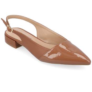 Journee Collection Womens Bertie Sling Back Two Tone Pointed Toe Flats