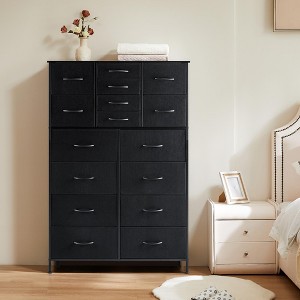 CAVINAS 16-Drawer Dresser with Fabric Bins,Sturdy Steel Frame Chest of Drawers with Wooden Top,Ample Storage and Waterproof Design - 1 of 4