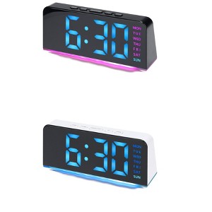 REGALWOVEN 2 Pcs Plastic Digital Corded Accurate Electric Alarm Clock 6.3 x 2.6 x 1.6 inch - 1 of 4