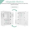 PAGED Floor Storage Cabinet with Adjustable Shelves and 4 Doors, Freestanding Bathroom Organizer for Bathroom/Living Room/Kitchen - 4 of 4