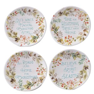 6" 4pk Earthenware Christmas Story Canape Plates - Certified International - 1 of 3