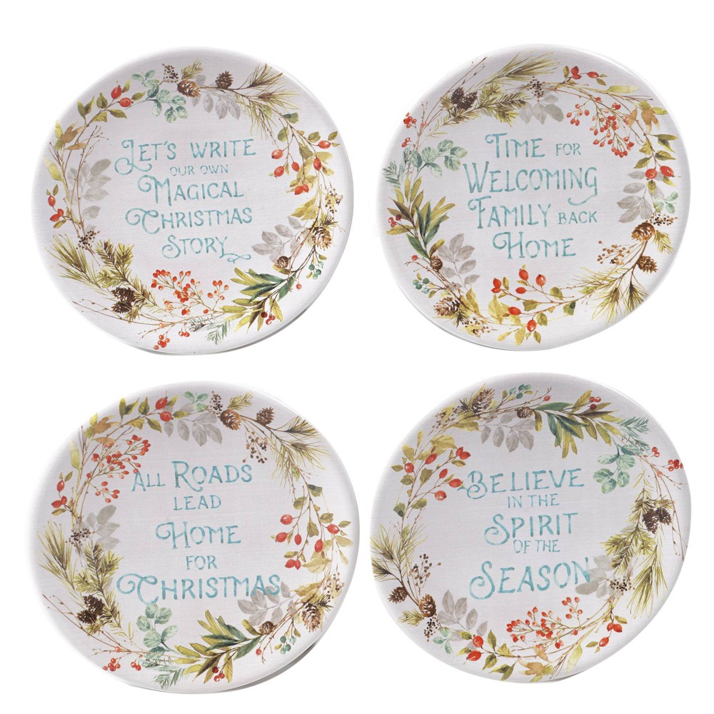 Photos - Other kitchen utensils Certified International 6" 4pk Earthenware Christmas Story Canape Plates  
