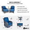 FIONECA 5-Piece Outdoor Wicker Sectional Set with Swivel Chairs and Ottomans - 3 of 4