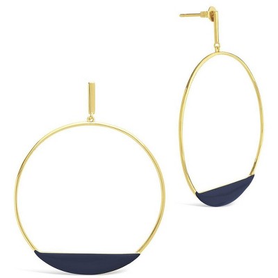 SHINE by Sterling Forever Enamel Circle Stud Hoop Earrings