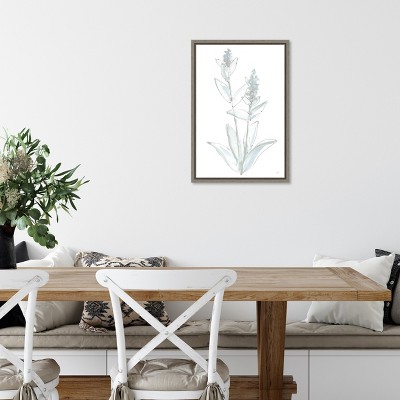 Mint Green and Soft White Sage Canvas Print with Graywash Frame
