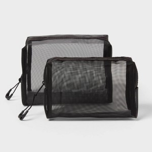 2 Car Pouch Organizers - Brightroom™: Black Automotive Interior Accessories, Zipper Pouch for Car Organization - 1 of 3