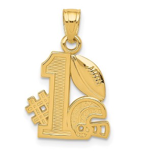 Black Bow Jewelry 14k Yellow Gold #1 Football Pendant & Helmet Pendant - 1 of 4