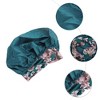 Unique Bargains Women Flowered Shower Cap Black 1 Pc - 3 of 4