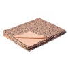 50" X 70" Peach And Gray Floral Cotton Quilted Kantha Throw Blanket with Embroidery - 3 of 4