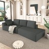 125" Stylish Chaise Lounge Modern Indoor Lounge Sofa Sleeper Sofa with Clean Lines for Living Room, Beige - 2 of 4