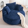 Round Chenille 360° Swivel Barrel Chair with Fluffy Cushion, Space-Saving and Modern Sleeper for Living Room - 3 of 4