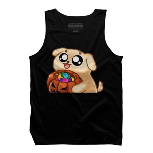 Men's Design By Humans Halloween Candy Pup By Puppers Tank Top - 1 of 4