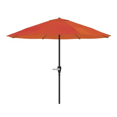 Nature Spring 9' Tilting Crank-Style Patio Umbrella - Dark Orange