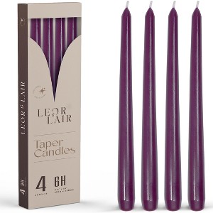 Leor & Lair 10" Taper Candles - 4 Pack - Unscented Tapered Candlesticks for Dinner, Home, and Holiday - 1 of 4