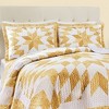Collections Etc Oversized Classic Star Patchwork Floral Border Pillow Sham - 2 of 3