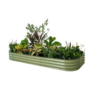 Vego Garden 10-in-1 Modular Rectangular Metal Outdoor Raised Garden Bed 48"x96"x11" - 1 of 4