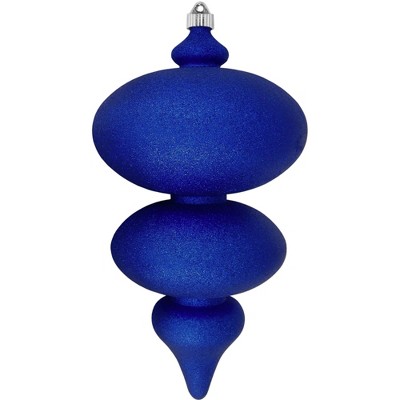 Christmas by Krebs Dark Blue Shatterproof Glitter Christmas Jumbo Finial Ornament 15" (380mm)