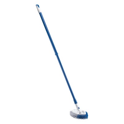 Soft Plastic Head Adjustable Floor Cleaning Brush Long Handle Floor