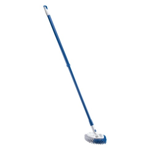 Soft Plastic Head Adjustable Floor Cleaning Brush Long Handle