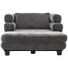 Oversized Chaise Lounge Modern Comfy Lounger Chenille Upholstered Sofa Bed with Deep Seat and Layered Armrests - ModernLuxe - 4 of 4
