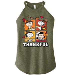 Women's - Peanuts - Thankful Graphic High Neck Tank - 1 of 4
