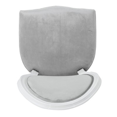 Horizon Gray Velvet Upholstered Arm Chairs with Wood Frame