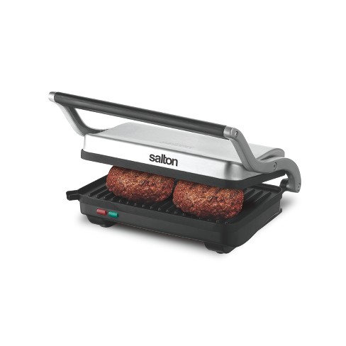 Salton Stainless Steel Panini Grill Silver : Target