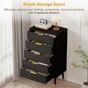 5 Drawer Dresser for Bedroom, Modern Closet Dressers Chest of Drawers, Storage Chest Cabinet Organizer Unit, Black - 3 of 4