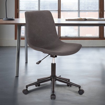 Optima Adjustable Faux Leather Task Chair Gray - Armen Living