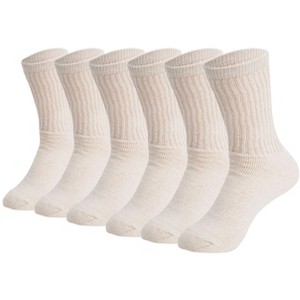 Men’s Cotton Crew Socks – 6 Pairs, Cushioned Sole, Breathable & Moisture-Wicking Athletic Sport Socks - 1 of 4
