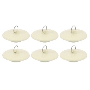 Unique Bargains Kitchen Bathroom Laundry Rubber Hanging Ring Sink Bathtub Drain Stoppers White - 1 of 4