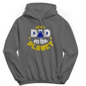 Rerun Island Men's Best Dad On The Planet Long Sleeve Graphic Cotton Sweatshirt Hoodie - 1 of 2