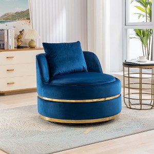 CAVINAS Accent Chair, 360 Degree Swivel Accent Chair Velvet Modern Upholstered Barrel Chair Over-Sized Soft Chair with Seat Cushion - 1 of 4