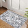 Trellis Area Rug, Washable Vintage Floral Print, Non-Slip Indoor Carpet for Entryway, Living Room, Bedroom, Laundry Room - 2 of 4