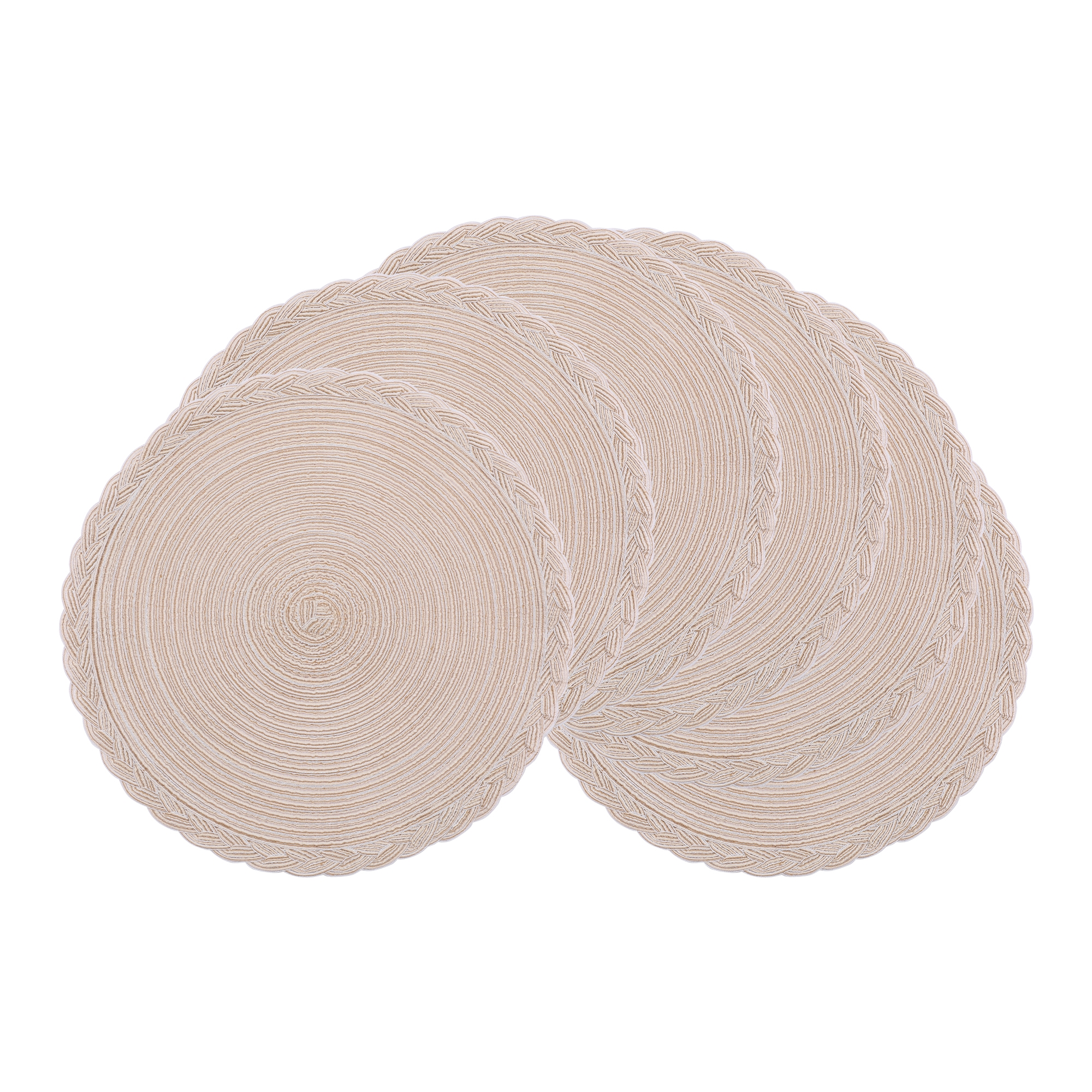 REGALWOVEN Dining Table Decor Indoor Outdoor Washable Wipe Clean Kitchen Rustic Placemats 6 Pcs Cream