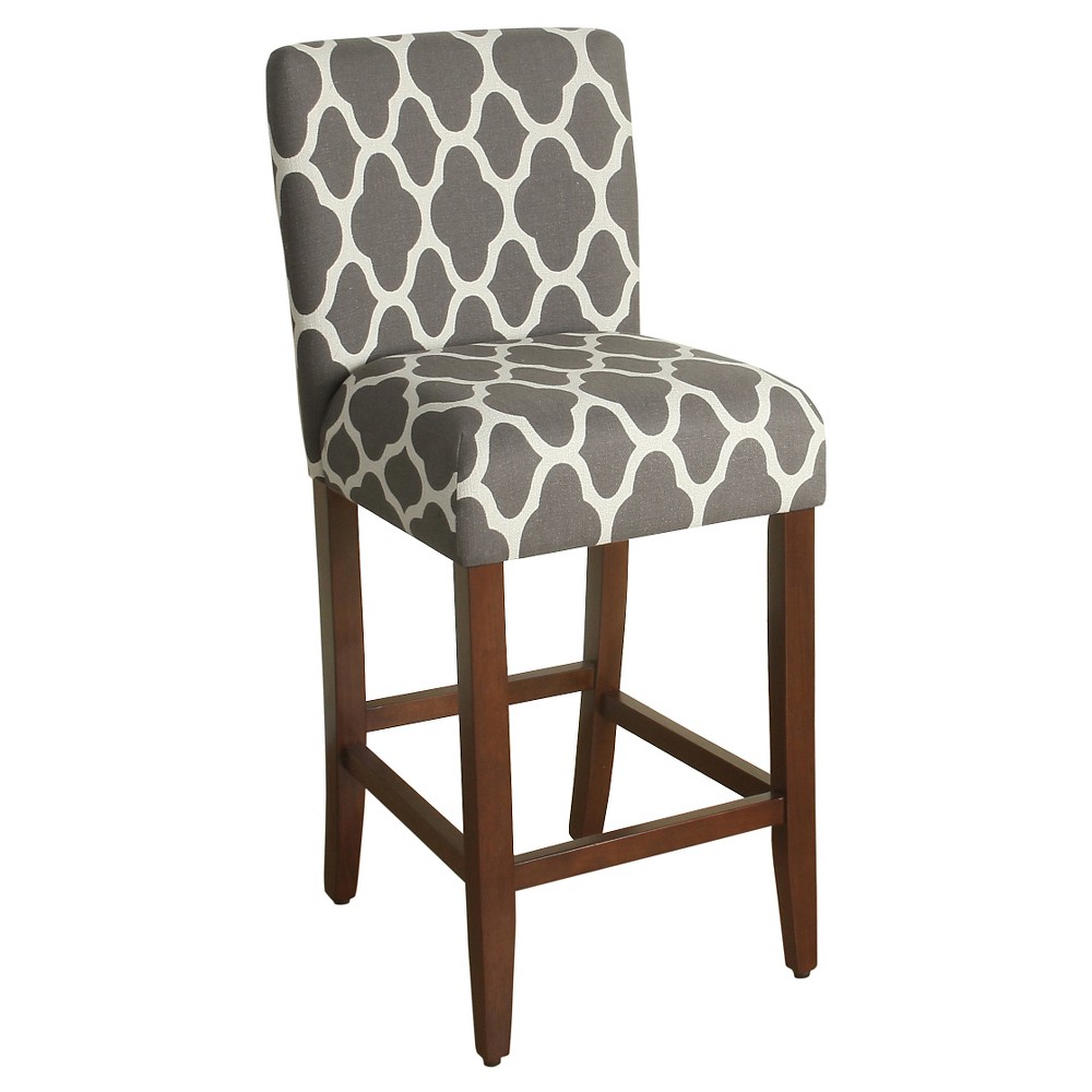 Photos - Chair 29" Geo Barstool Gray Print - HomePop