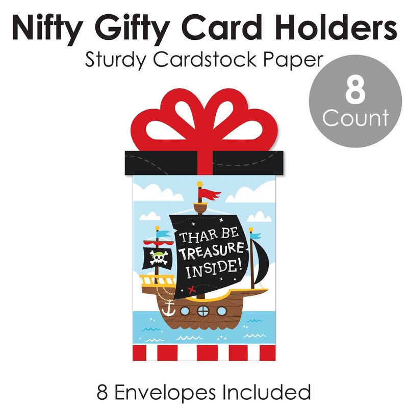 Big Dot of Happiness Pirate Ship Adventures - Skull Birthday Party Money and Gift Card Sleeves - Nifty Gifty Card Holders - Set of 8, 5 of 9