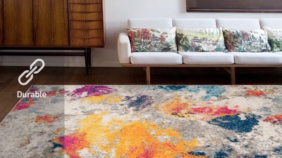 Bohemian Bliss Abstract Multi-Color Synthetic Area Rug 3'3"x5'