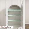 72" Tall Kitchen Pantry Cabinet with Wood/Glass Doors & Drawers, Wood Arch Storage Shelves, Farmhouse Freestanding Large Cupboard for Dining - 4 of 4