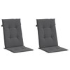 vidaXL Highback Chair Cushion Set of 2 Anthracite 100% Polyester - 3 of 4