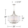 Possini Euro Design Nor Brushed Nickel Pendant Chandelier 23" Wide Modern Double White Organza Shade 6-Light Fixture for Dining Room Kitchen Island - 4 of 4