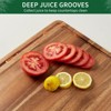 Large Acacia Wooden Cutting Board for Kitchen, Edge Grain Wood Chopping Board with Juice Groove and Handles, Pre-Oiled Carving Tray for Meat - 4 of 4