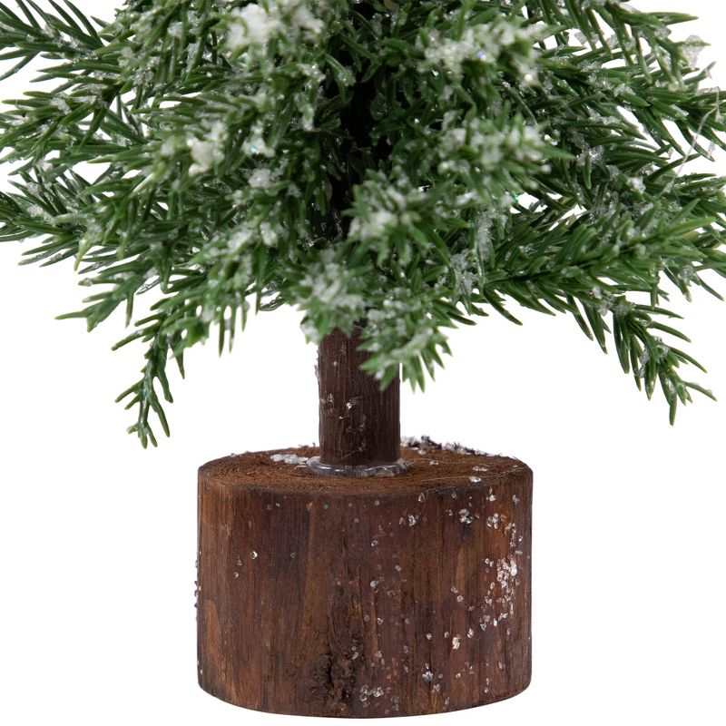 Northlight 10.5" Frosted Icy Pine Christmas Tree with Jute Base, 4 of 7